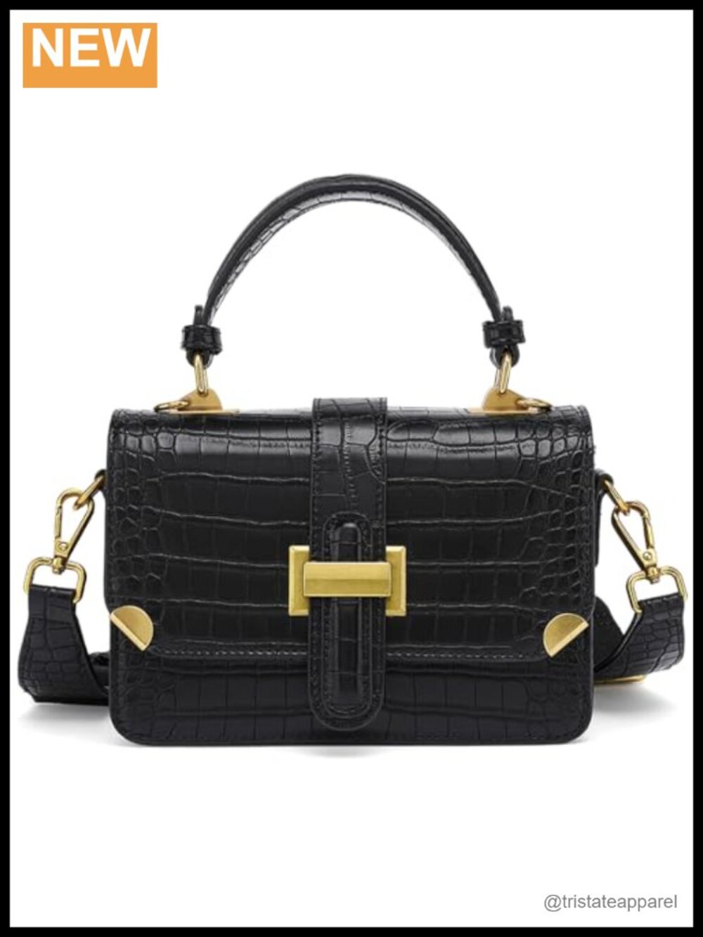 Classy Vegan Leather Satchel Crossbody Bag with Adjustable Removable Strap